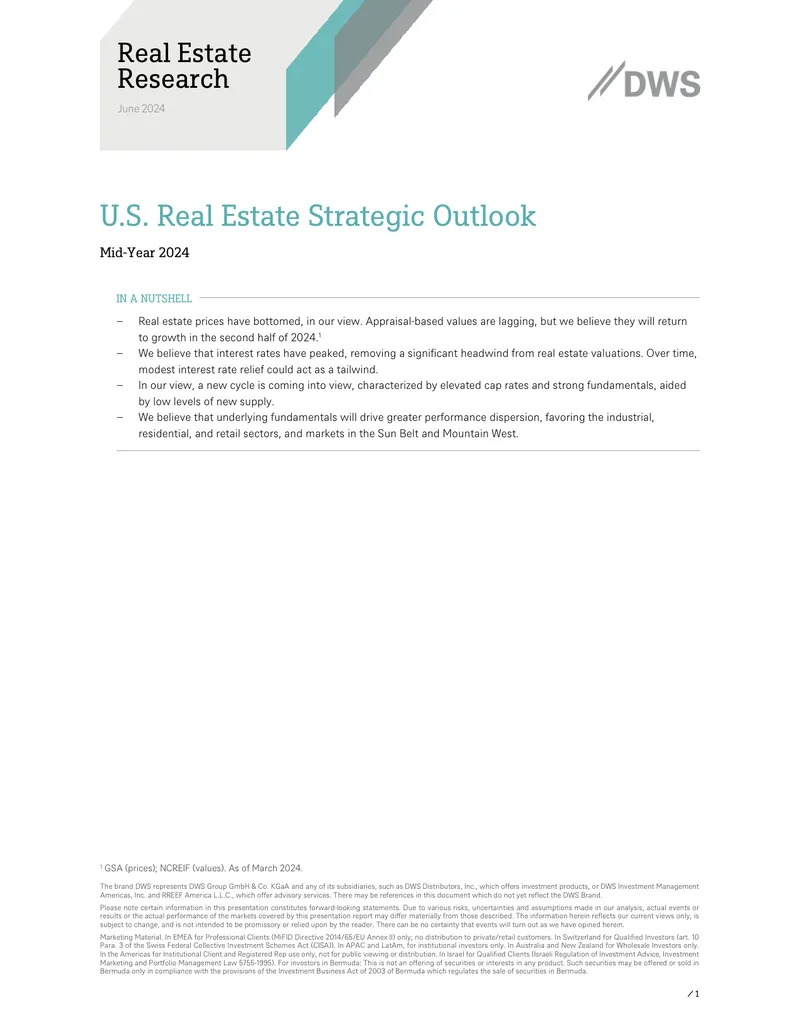 U.S. Real Estate Strategic Outlook June 2024