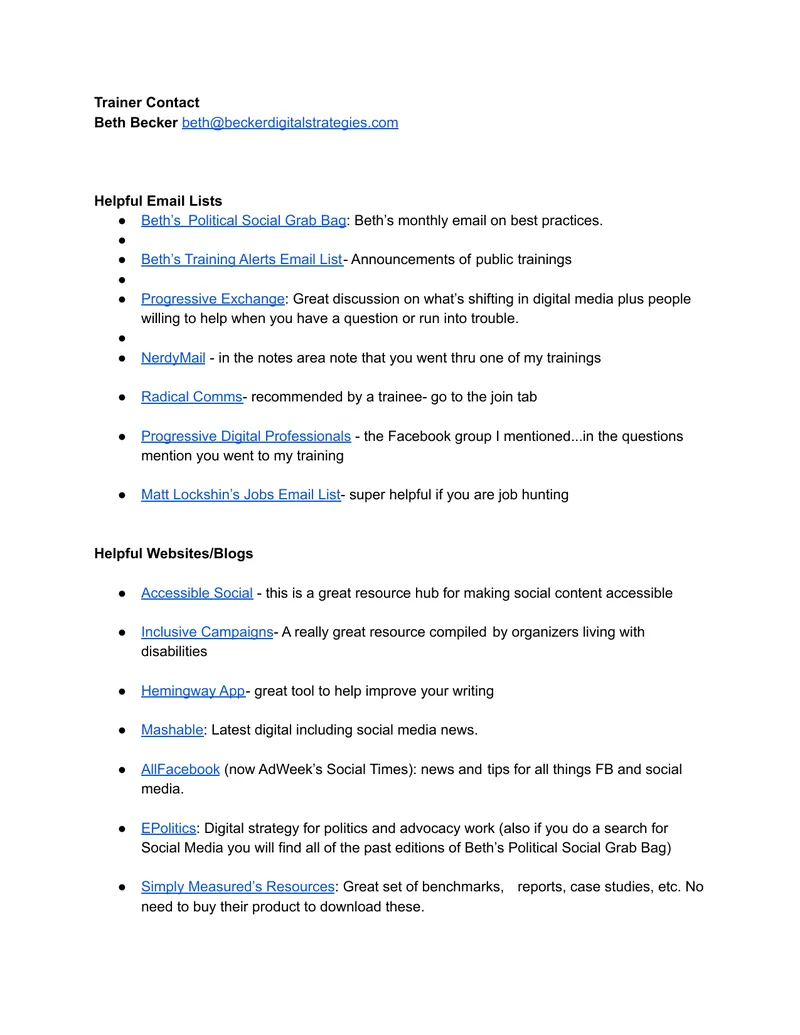 Digital Media Resources and Tools for Training