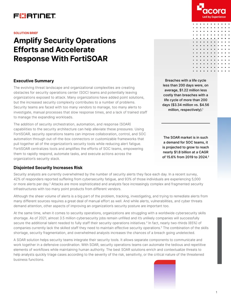 FortiSOAR Solution Brief for Security Operations