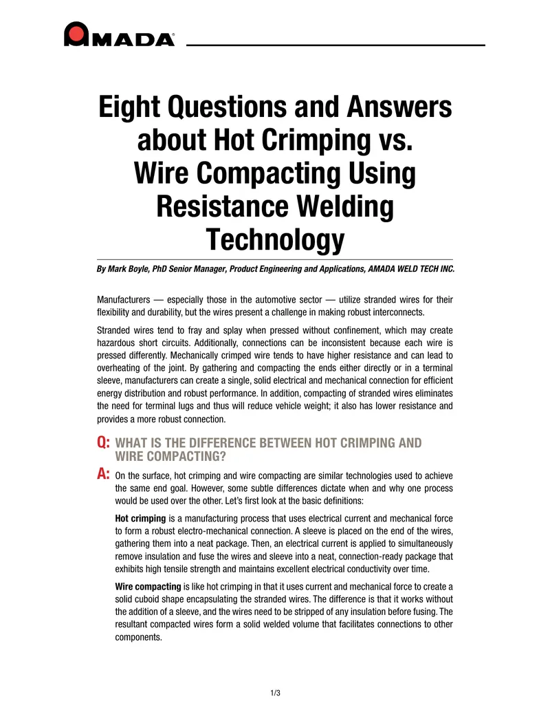 Hot Crimping and Wire Compacting Technologies