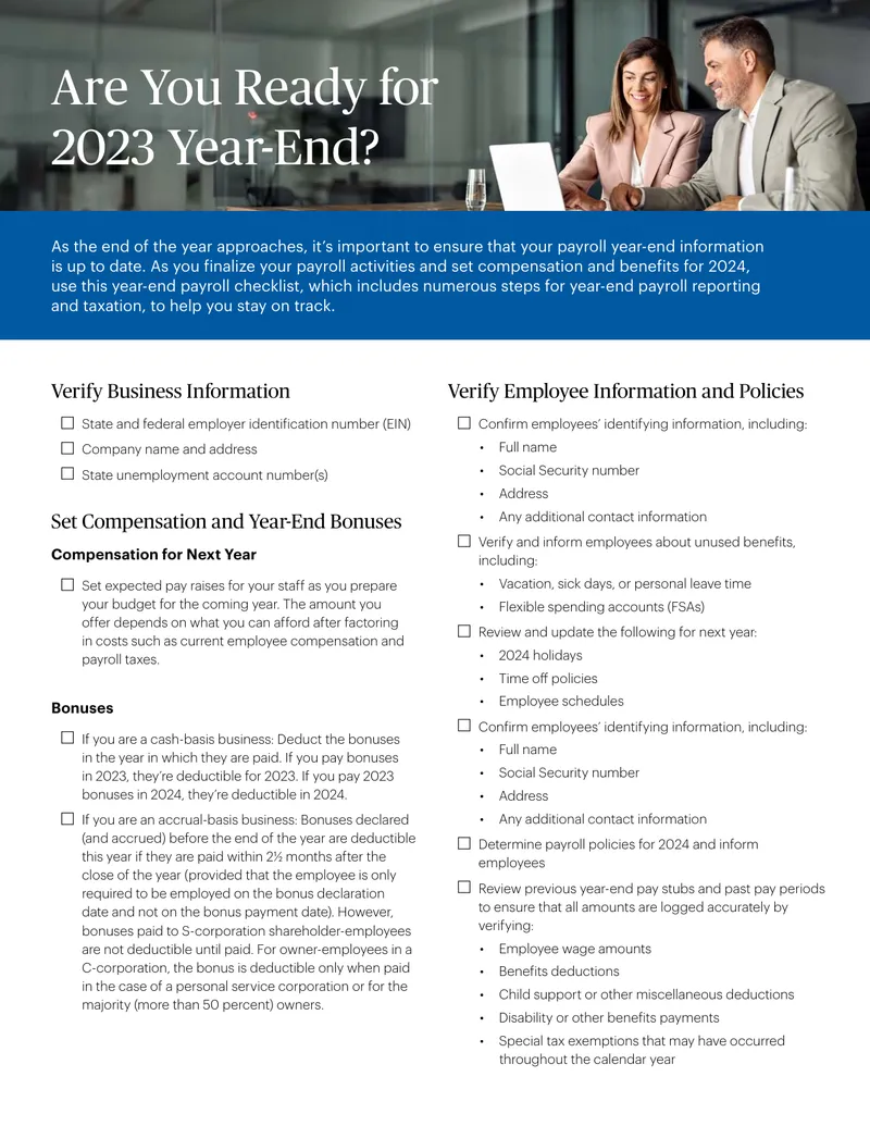 2023 Year-End Payroll Checklist and Guide