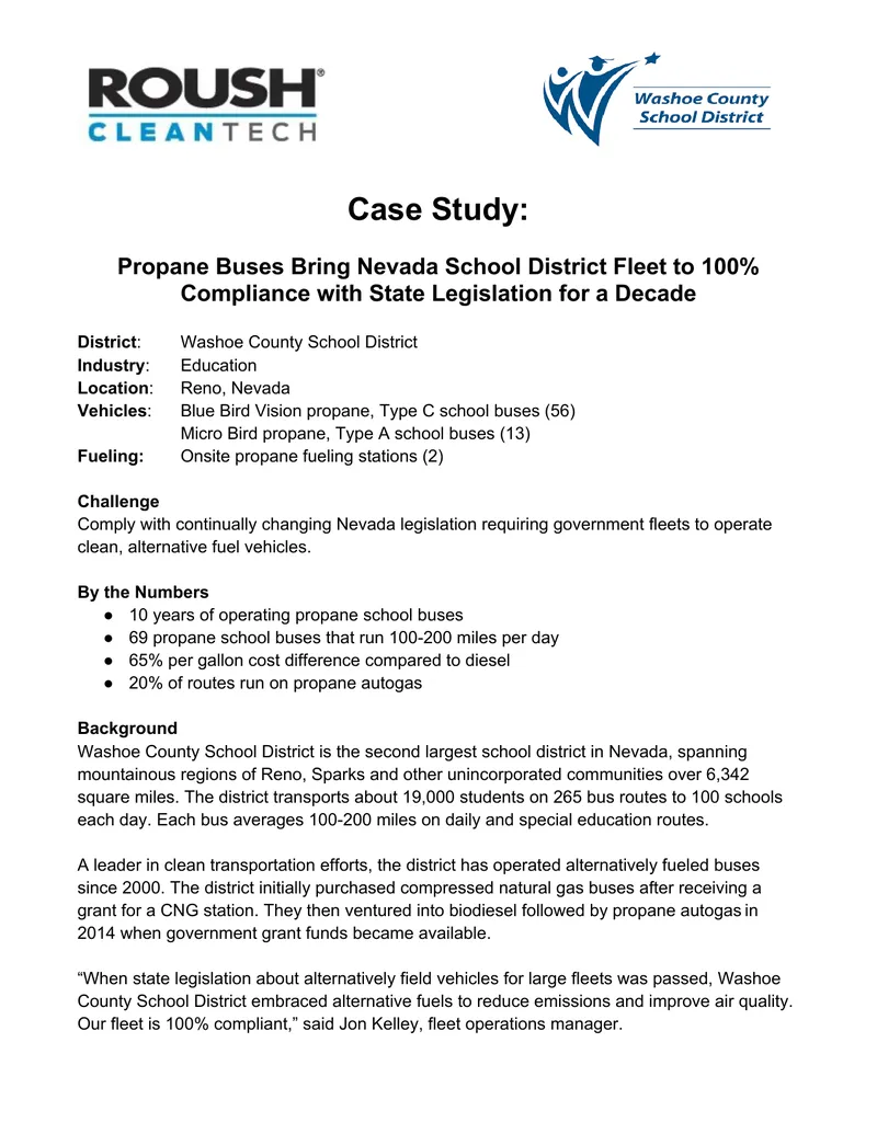 Propane Buses in Washoe County School District