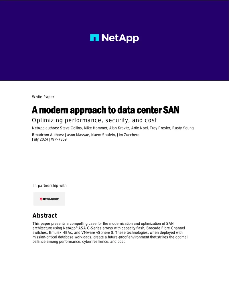 Modern Approach to Data Center SAN Optimization