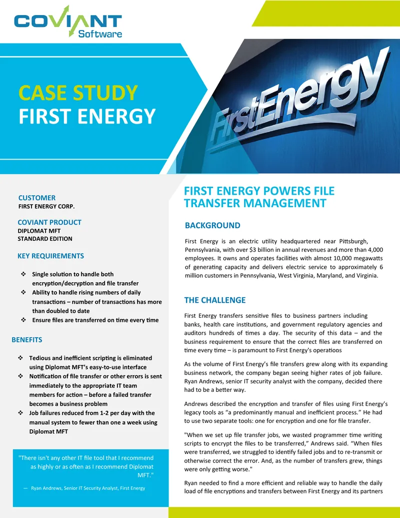 First Energy Case Study on File Transfer Management