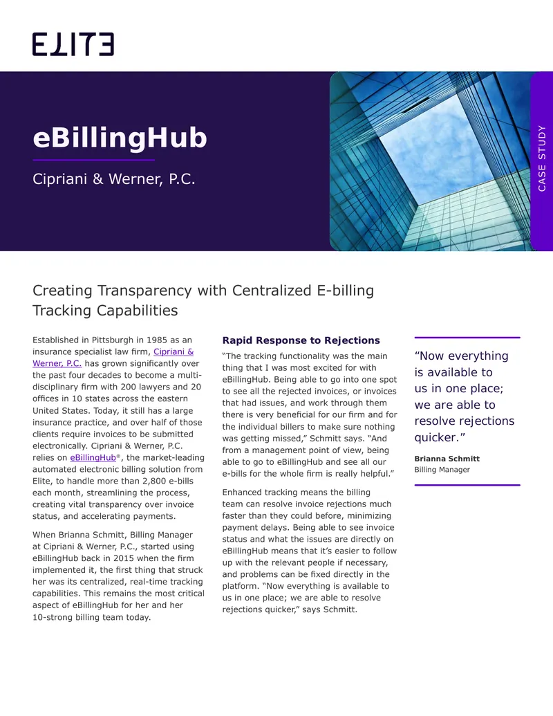 Cipriani & Werner, P.C. eBillingHub Case Study