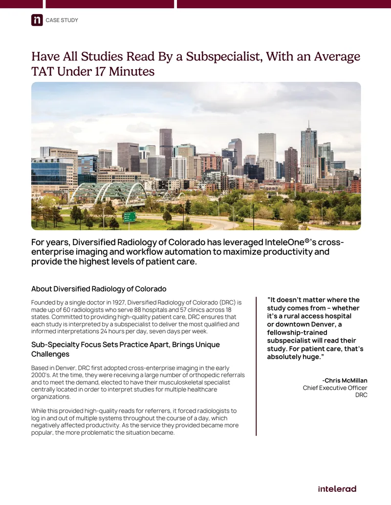 Diversified Radiology of Colorado Case Study
