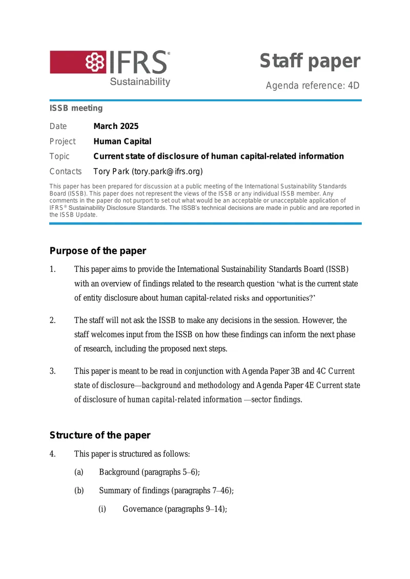 Current State of Human Capital Disclosure Practices