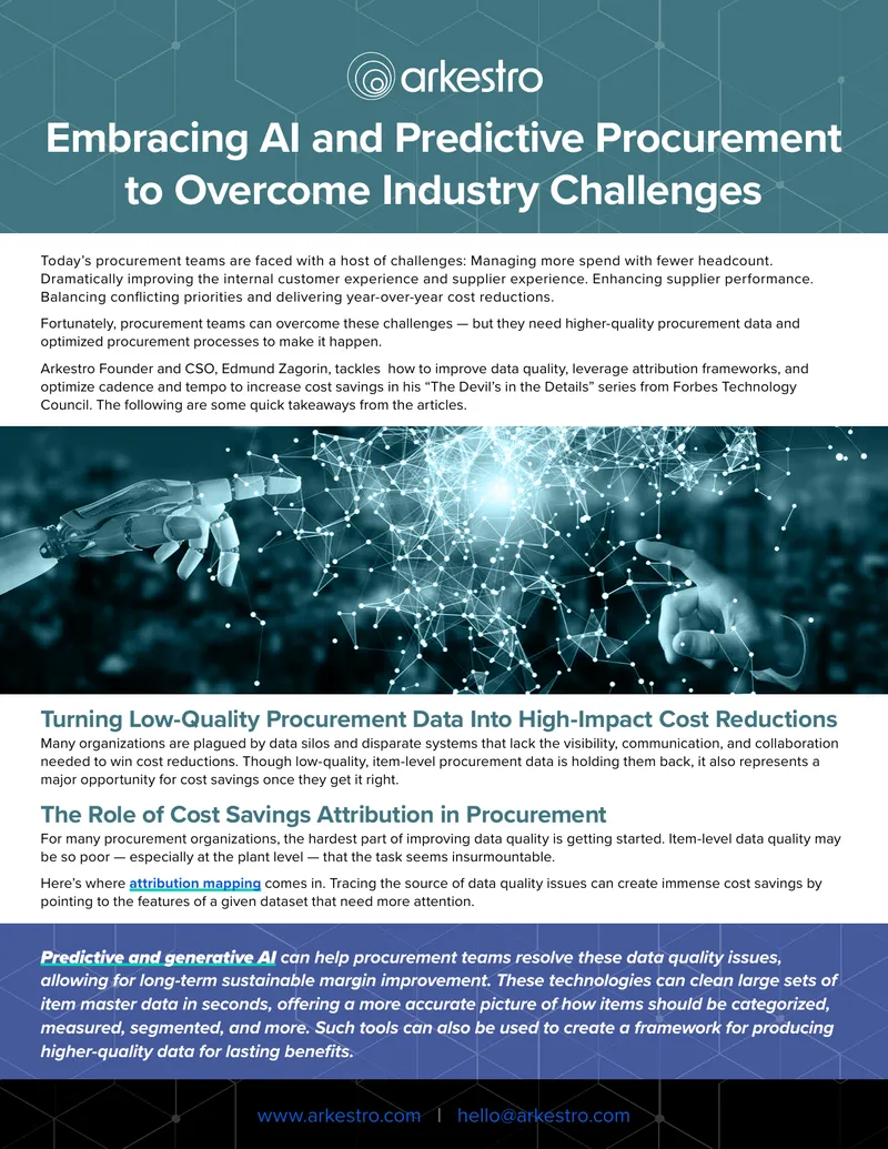 Improving Procurement Data Quality for Cost Reductions
