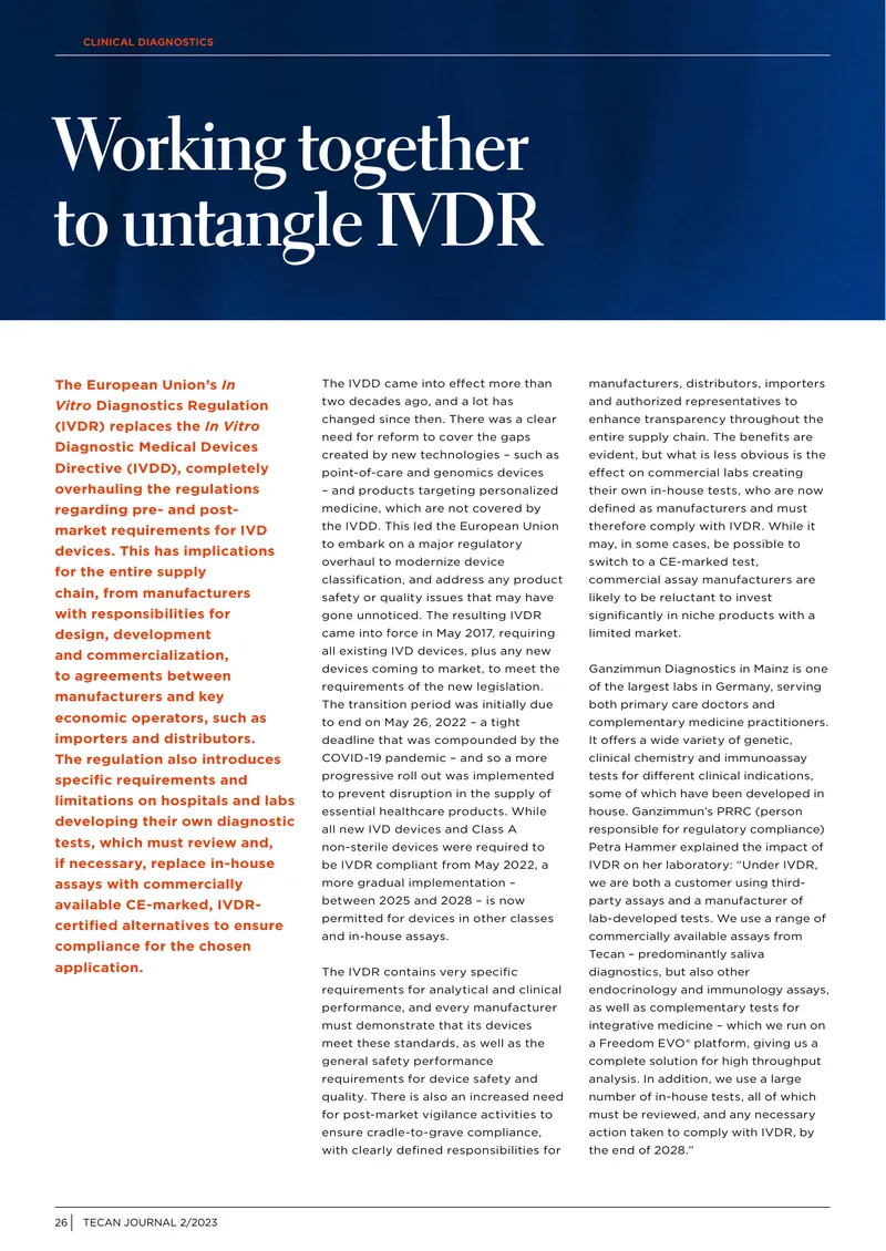 Impact of IVDR on Clinical Diagnostics Practices