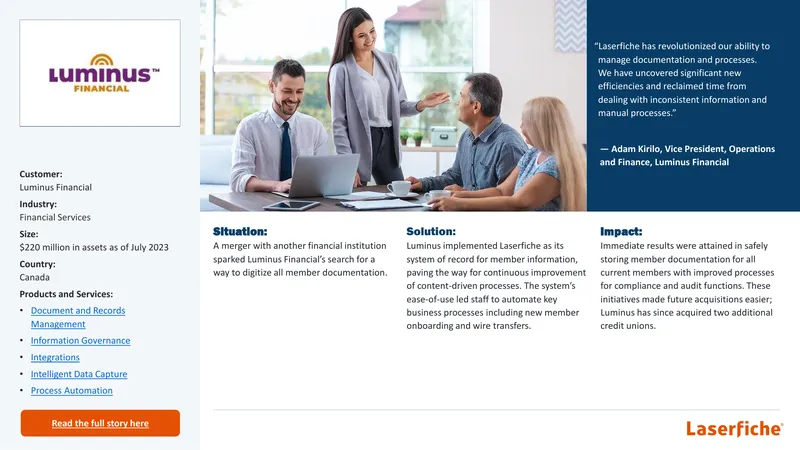 Luminus Financial Documentation Management Case Study