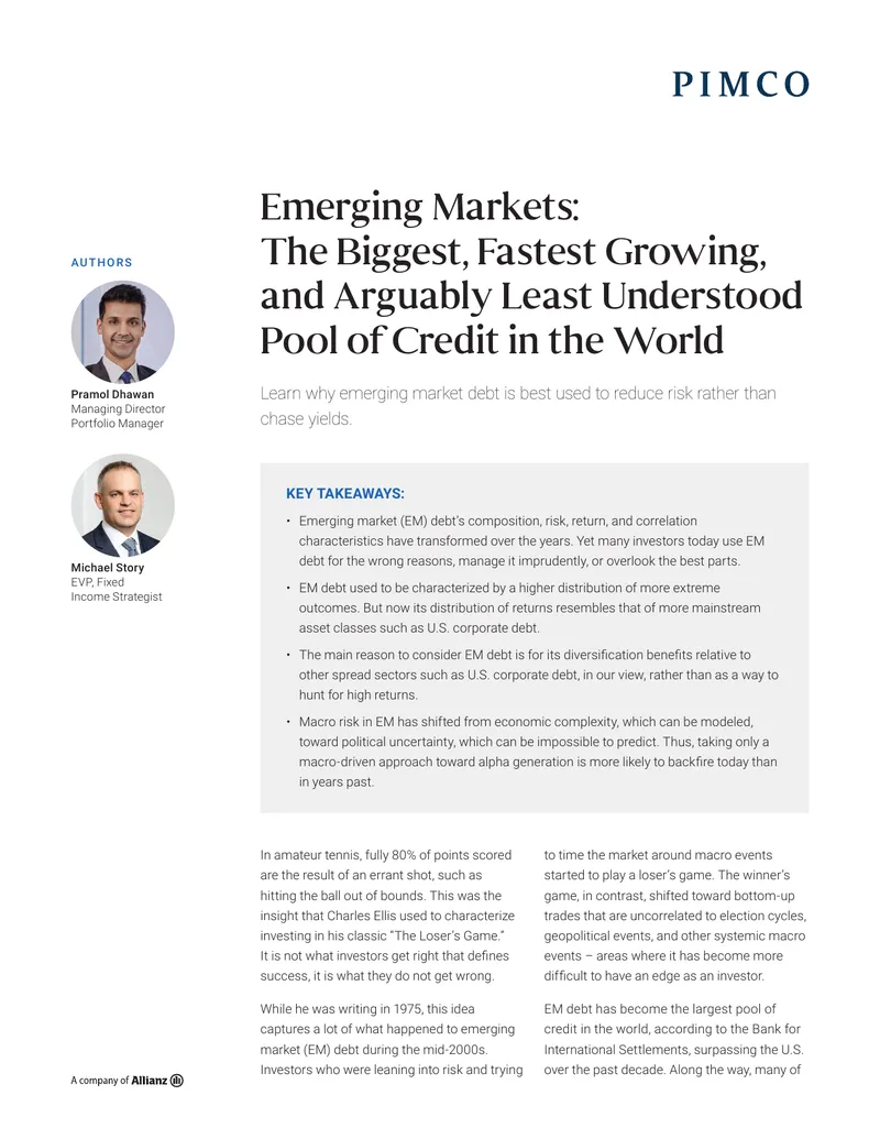 Emerging Market Debt Investment Strategies