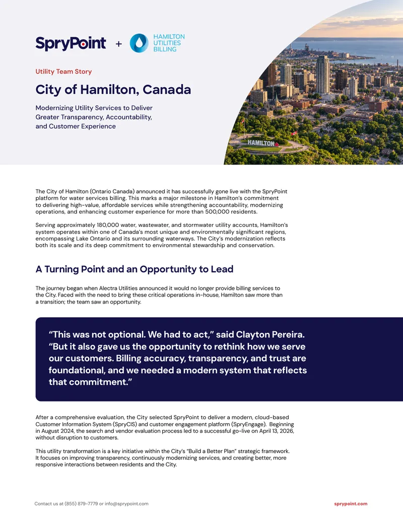 City of Hamilton Utility Services Modernization