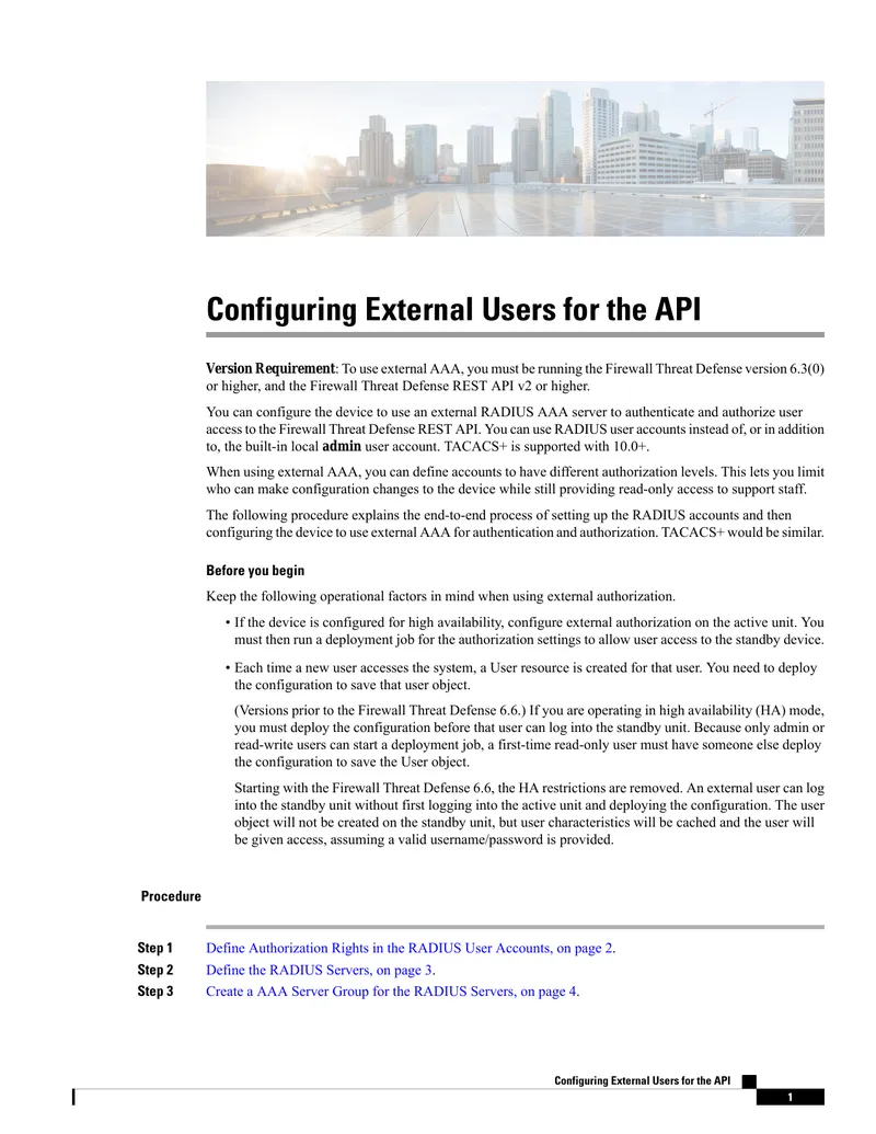 Configuring External Users for API Access