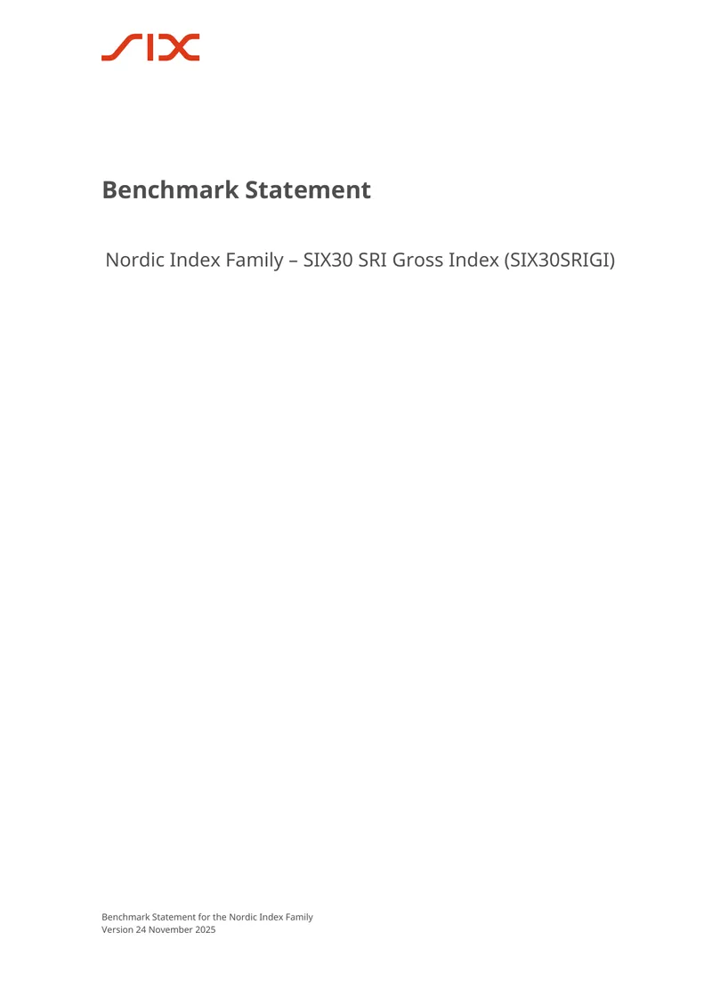 Benchmark Statement for the Nordic Index Family