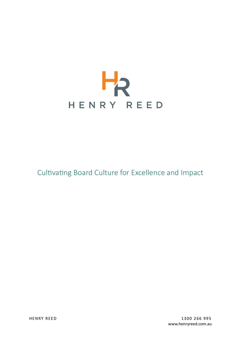 Cultivating Board Culture for Excellence and Impact