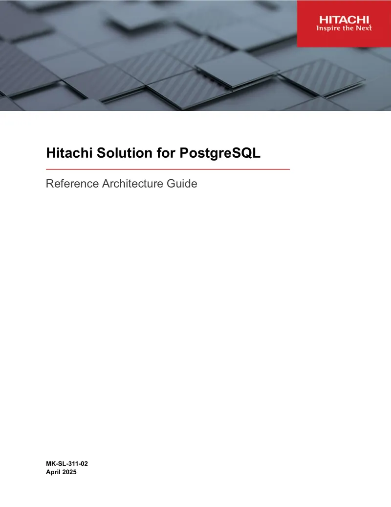 Hitachi Solution for PostgreSQL Reference Architecture Guide
