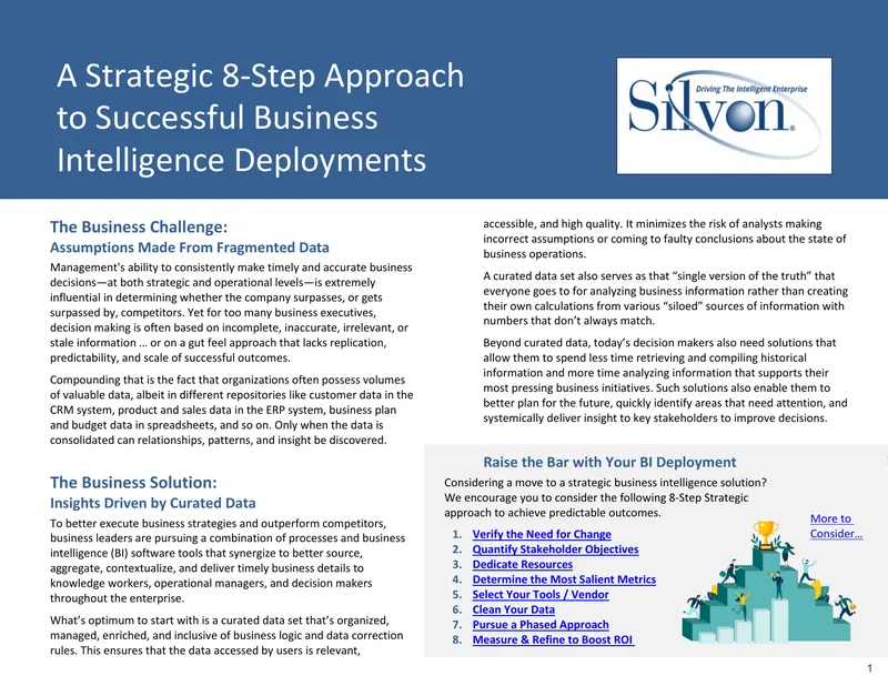 Strategic Approach to Business Intelligence Deployments