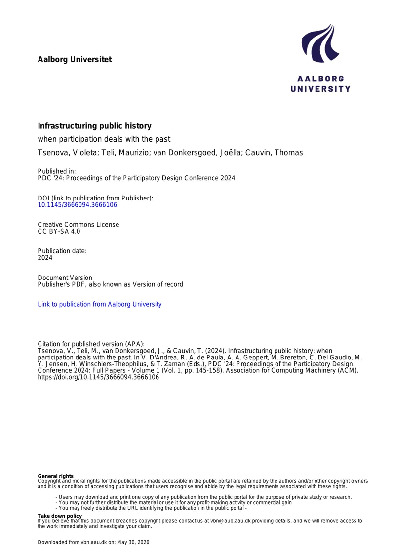 Infrastructuring Public History Through Participation