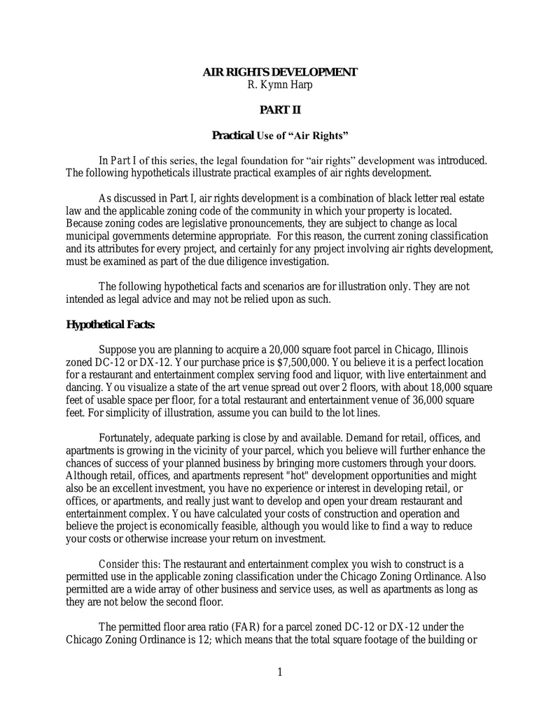 Practical Applications of Air Rights Development