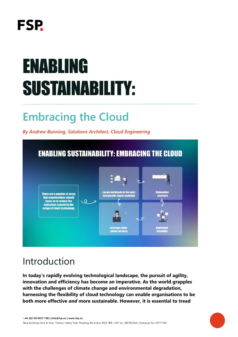 Enabling Sustainability Through Cloud Technology