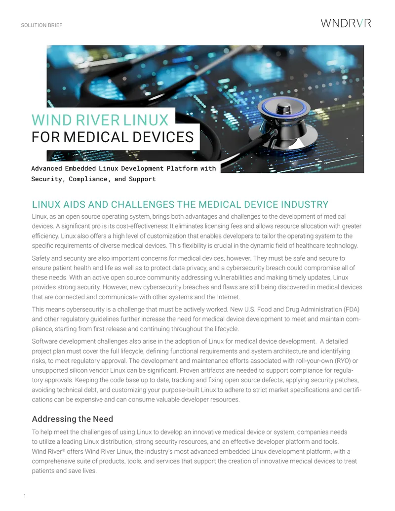 Linux Benefits and Challenges in Medical Device Development