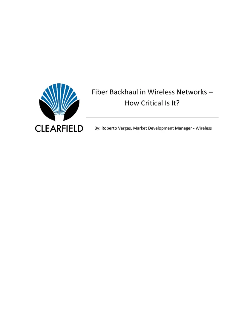 Fiber Backhaul in Wireless Networks Analysis