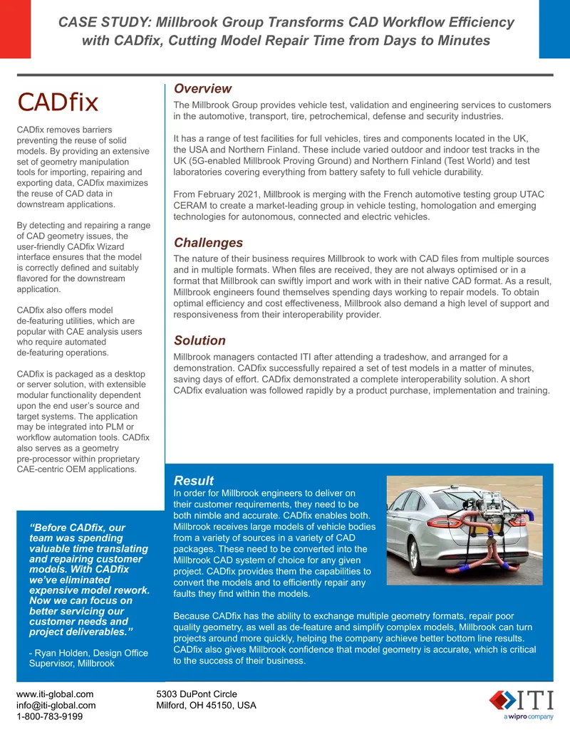 Millbrook Group CAD Workflow Efficiency Case Study