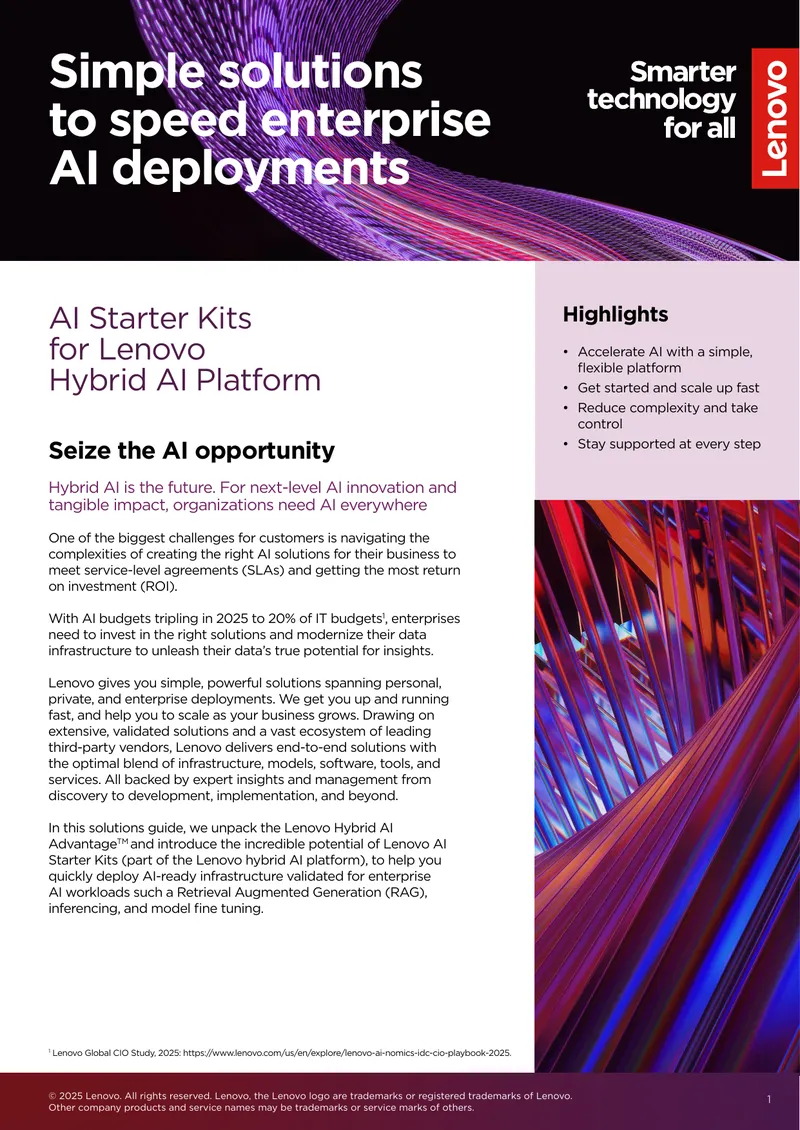 AI Starter Kits for Lenovo Hybrid AI Platform