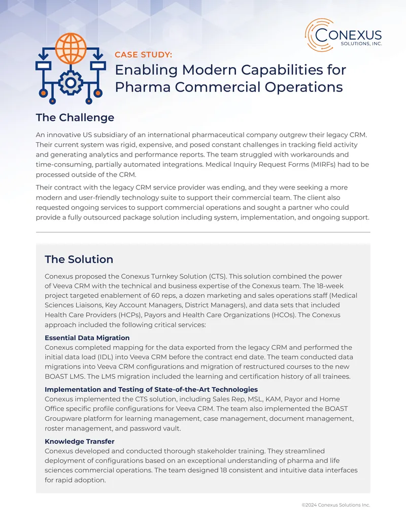 Enabling Modern Capabilities for Pharma Commercial Operations