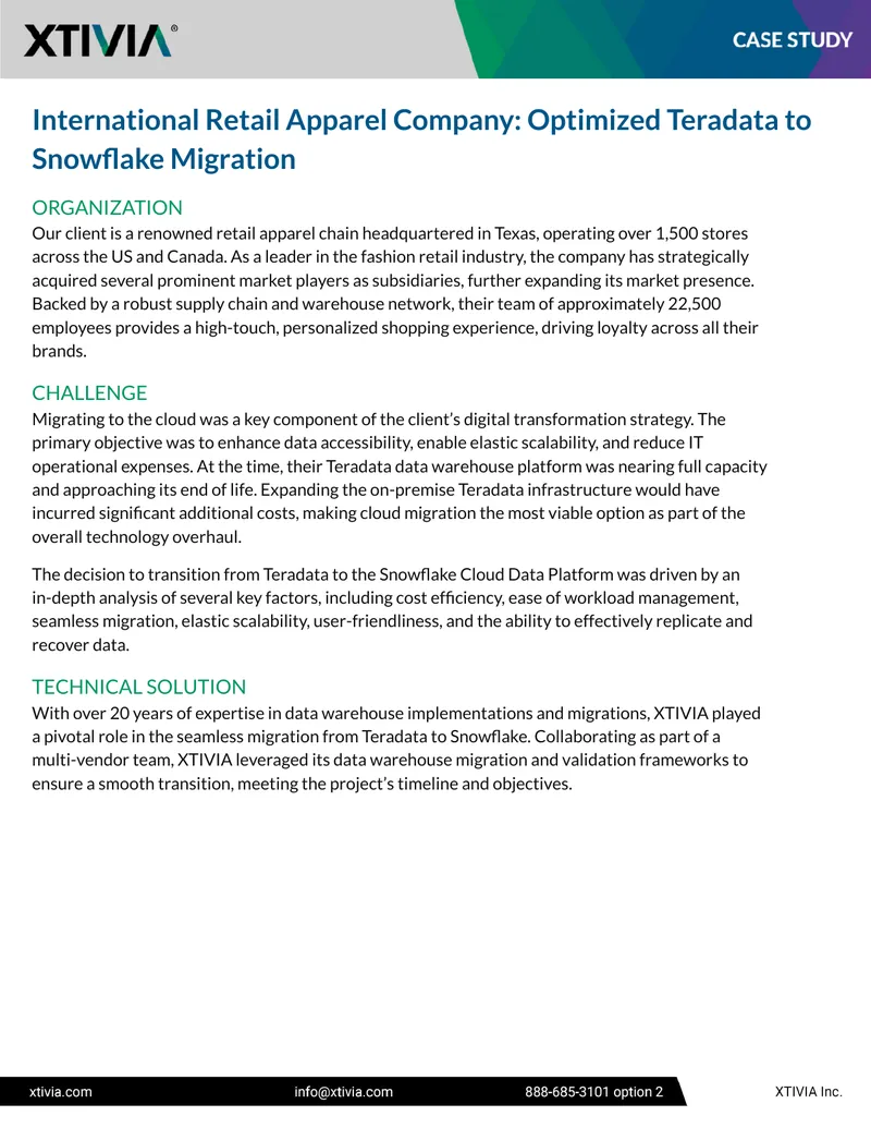 Optimized Migration from Teradata to Snowflake