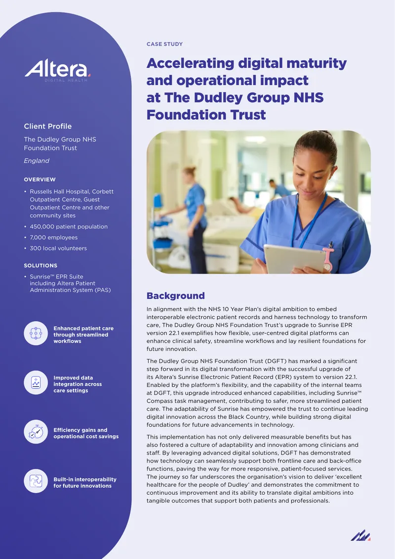 Digital Transformation Case Study at Dudley Group NHS Trust