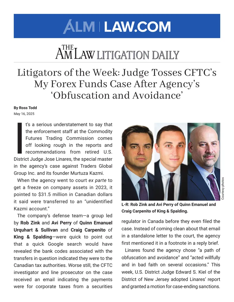 CFTC Enforcement Case Against Traders Global Group