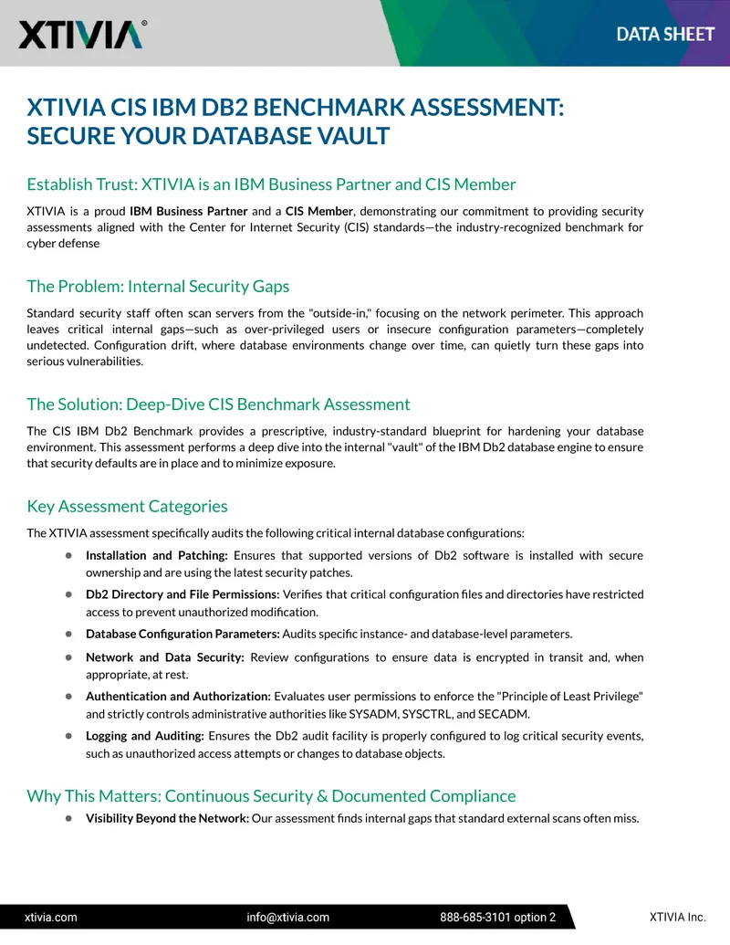 CIS IBM Db2 Benchmark Assessment Guide