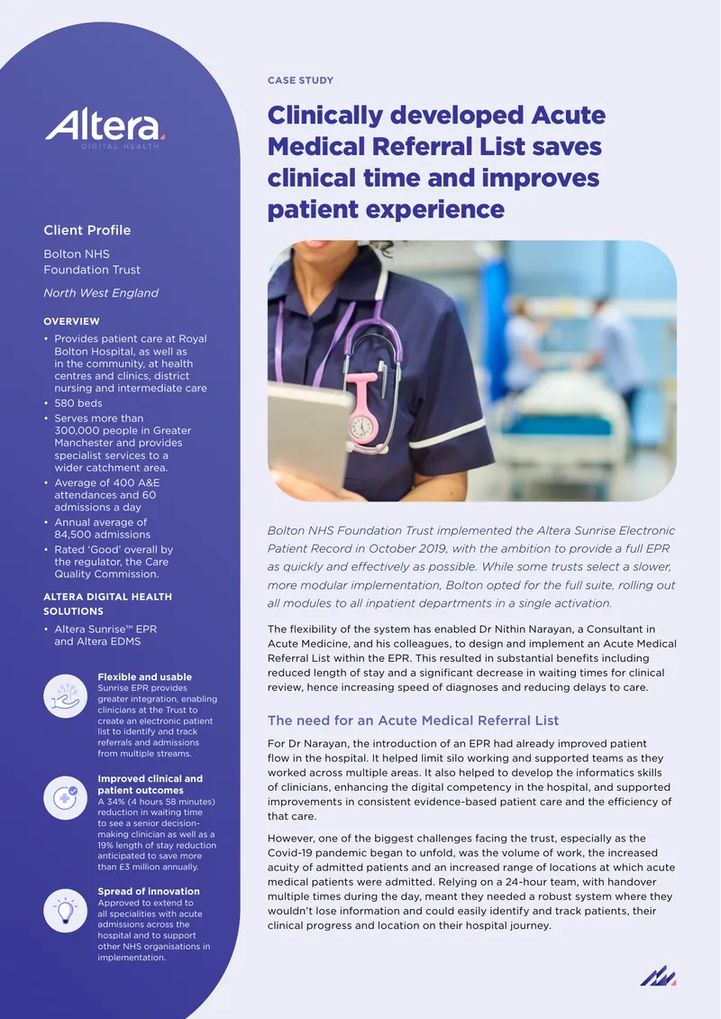 Bolton NHS Foundation Trust Case Study