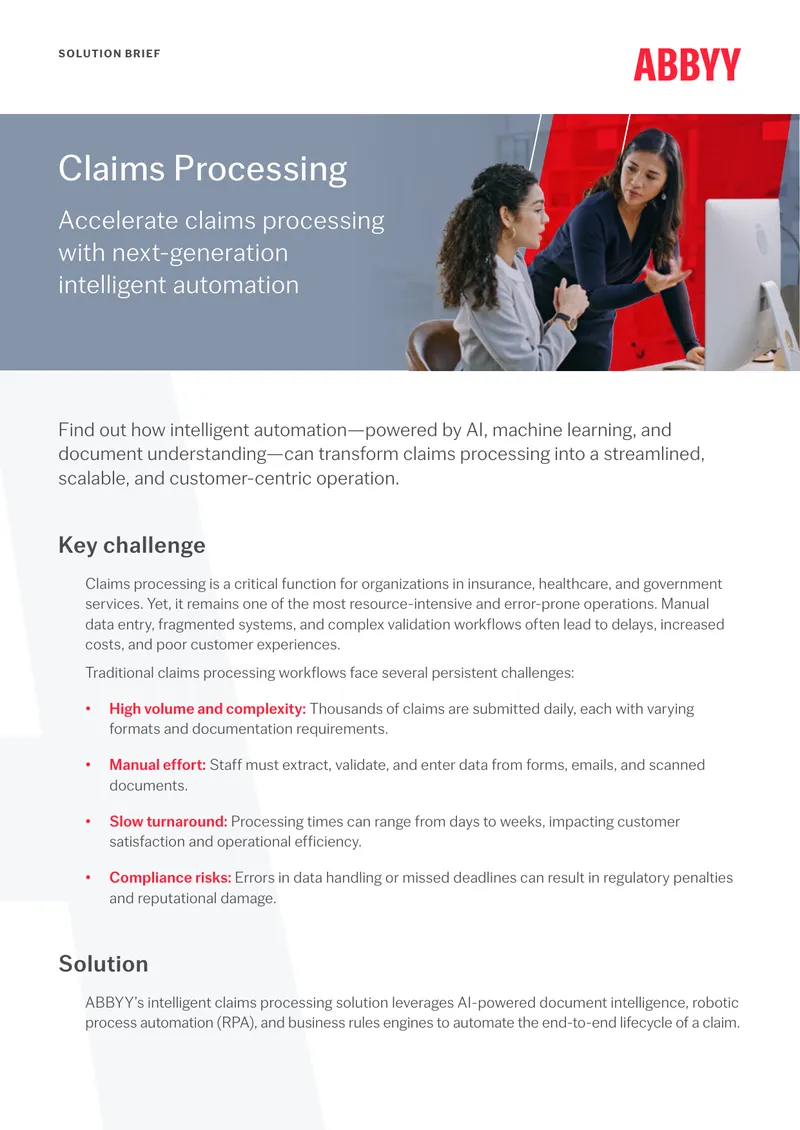 Intelligent Automation for Claims Processing