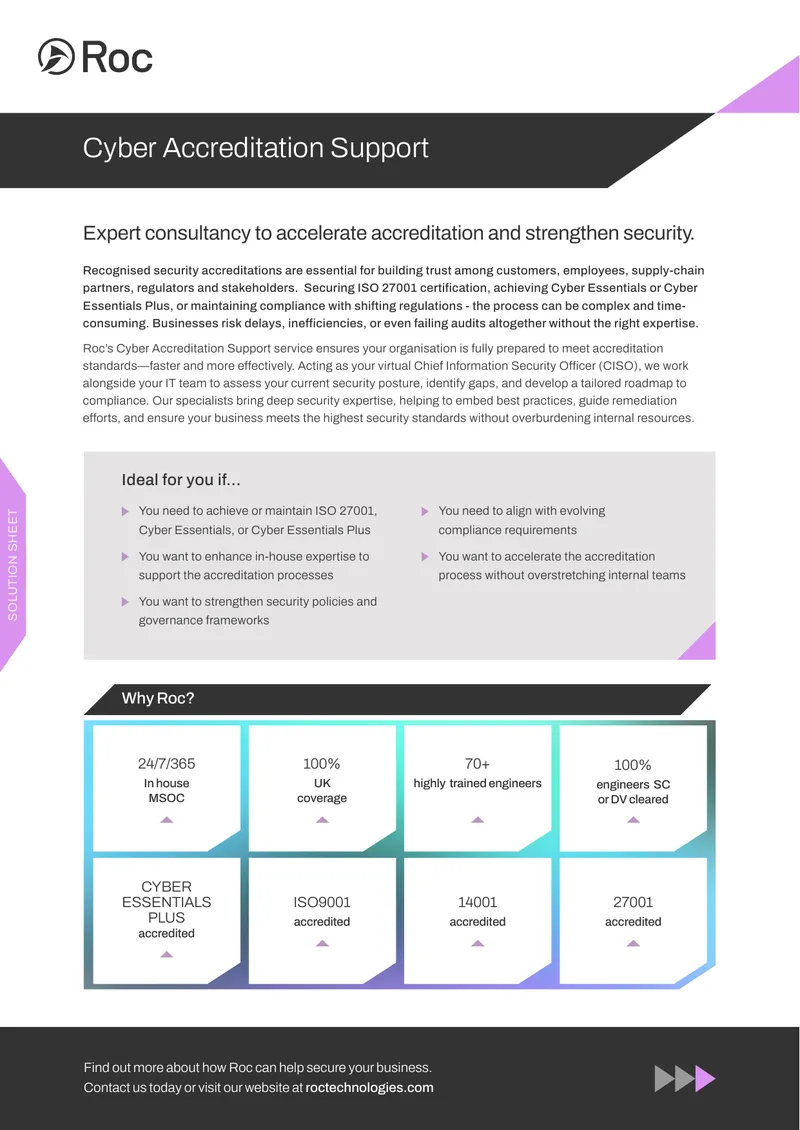 Cyber Accreditation Support Service Overview