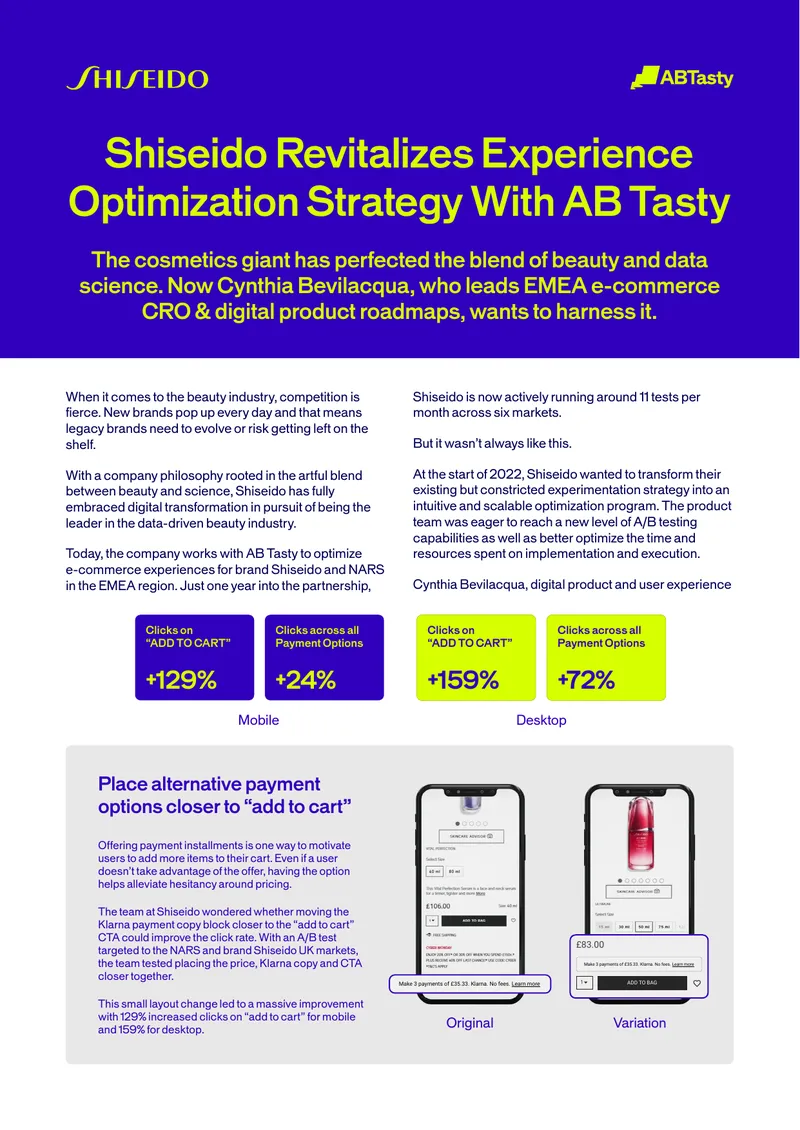 Shiseido's E-Commerce Optimization Strategy with AB Tasty