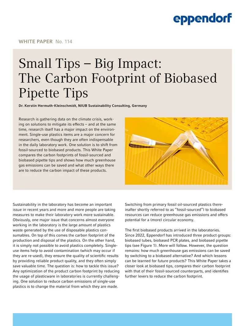 Carbon Footprint Comparison of Pipette Tips