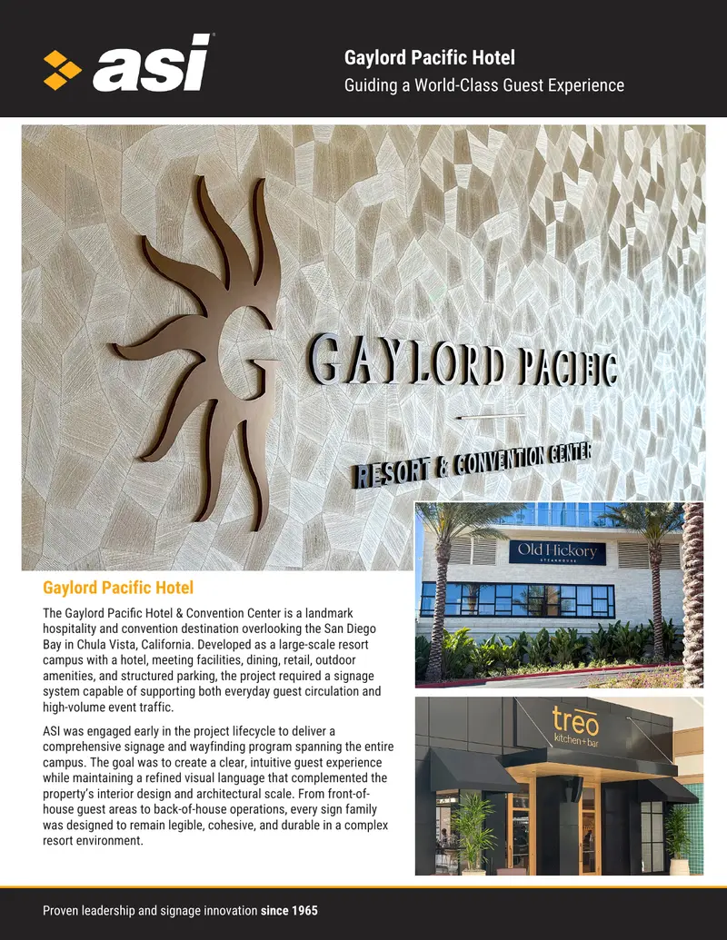 Signage and Wayfinding Program for Gaylord Pacific Hotel