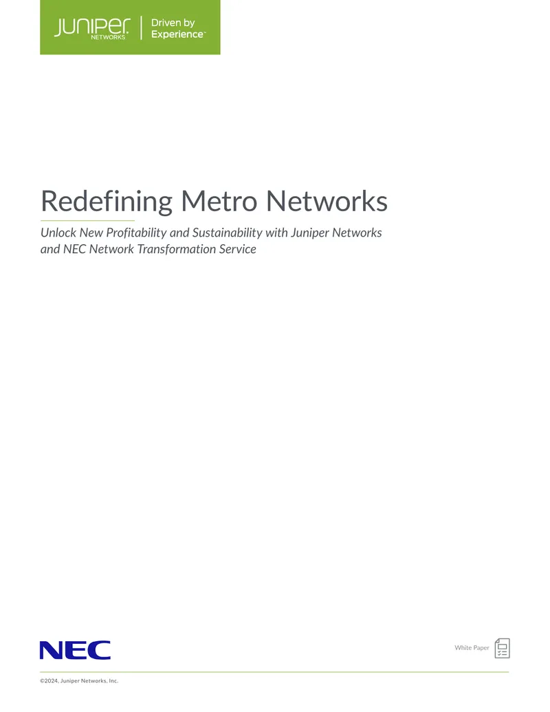 Redefining Metro Networks White Paper