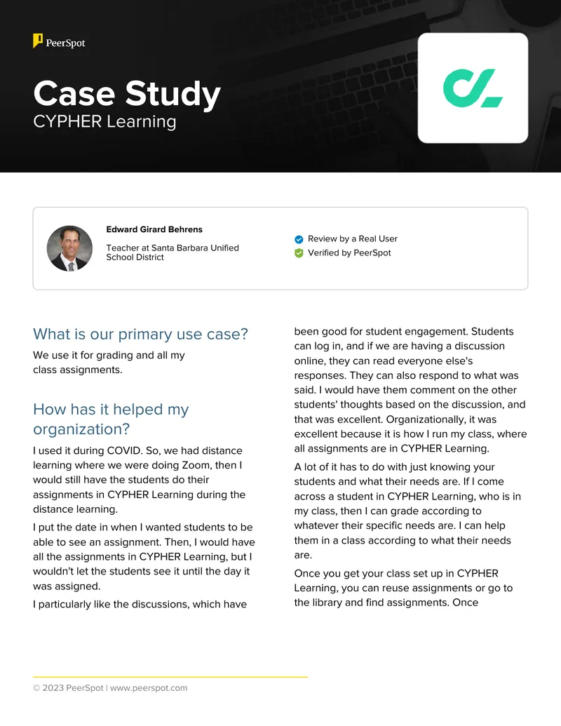 CYPHER Learning User Experience Case Study