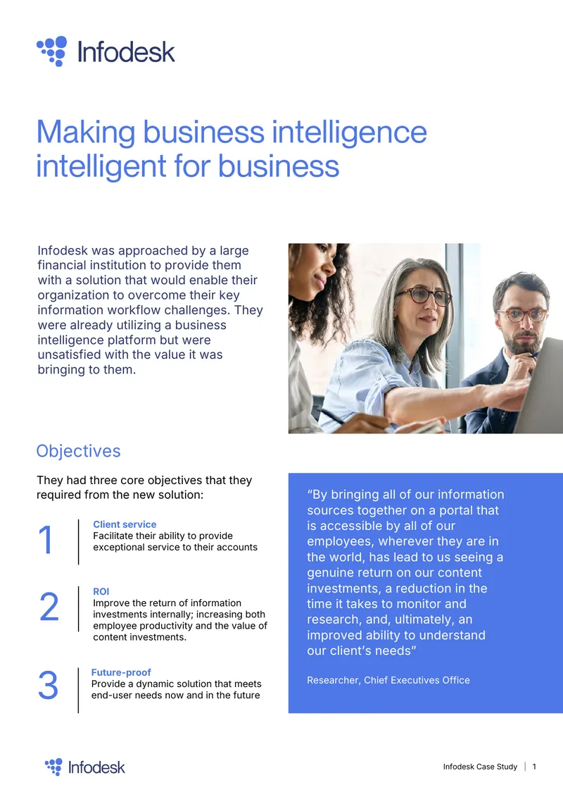 Infodesk Case Study on Business Intelligence Solutions