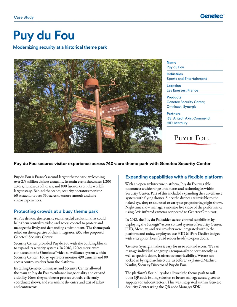 Puy du Fou Security System Case Study