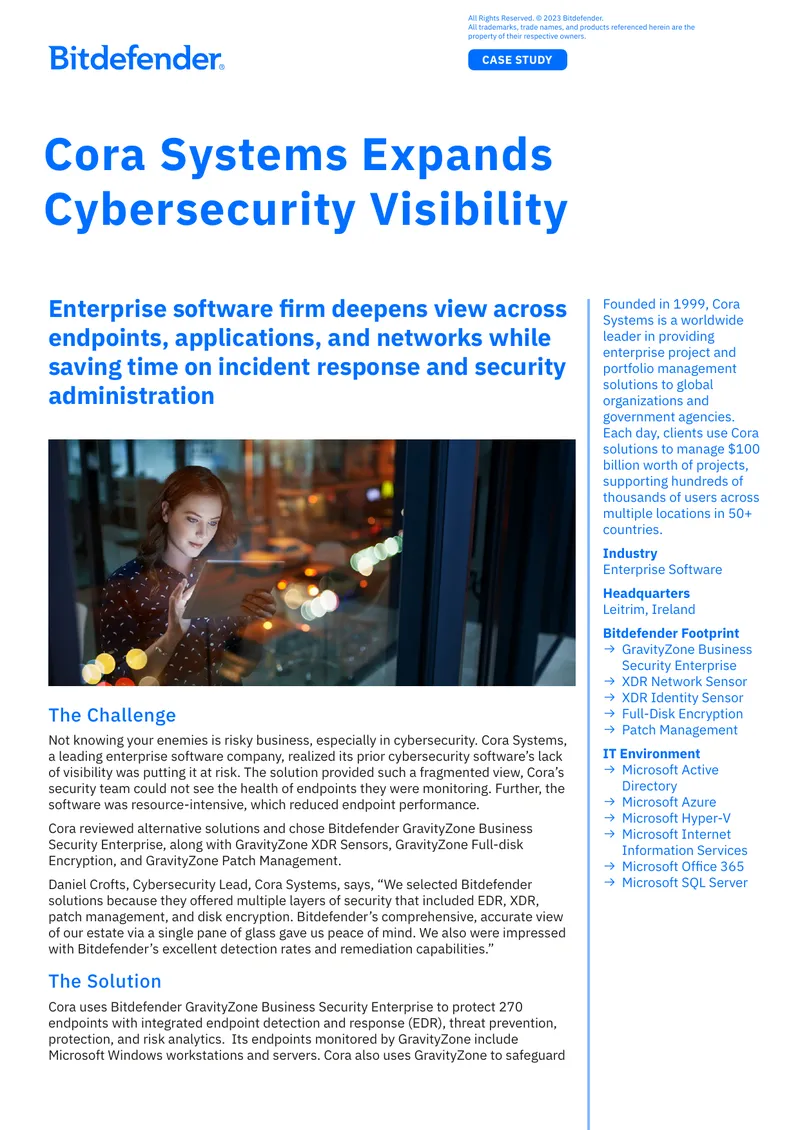 Cora Systems Cybersecurity Improvement Case Study preview page 1