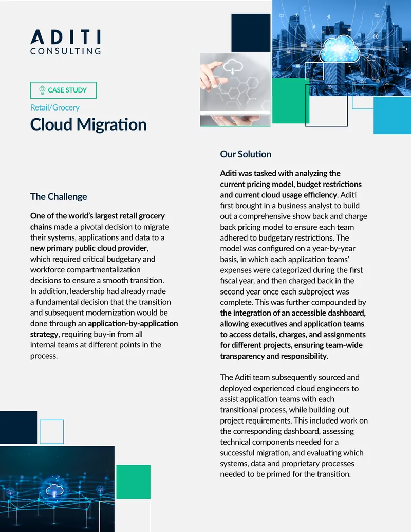 Cloud Migration Case Study for Retail Grocery Chain
