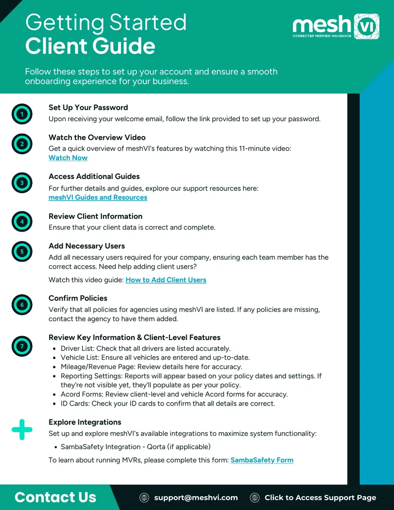 Client Onboarding Guide for meshVI
