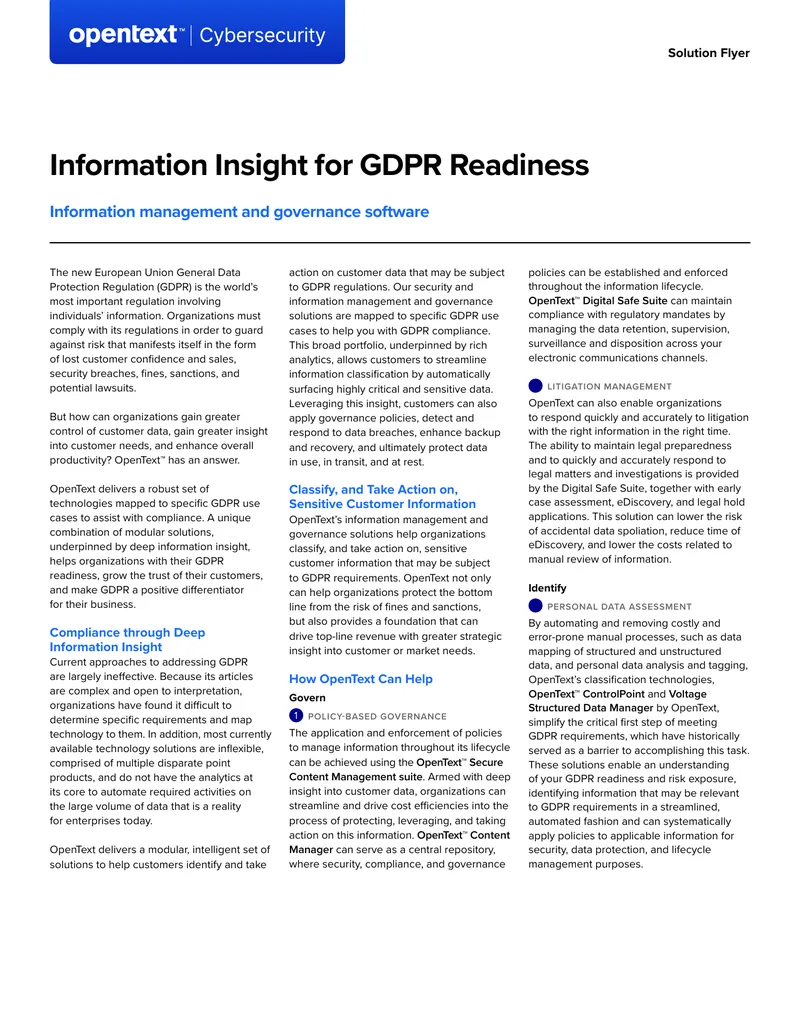 Information Insight for GDPR Compliance