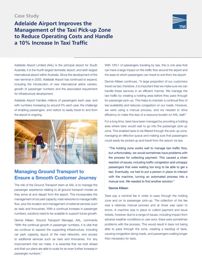 Adelaide Airport Taxi Management Improvement Case Study