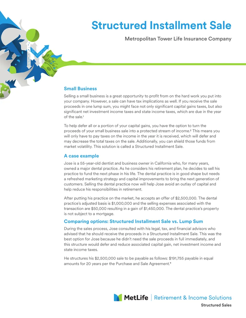 Structured Installment Sale for Small Business Sales