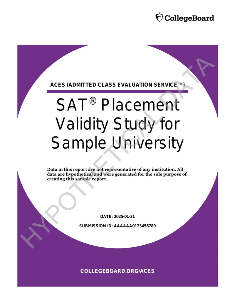 SAT Placement Validity Study for Sample University